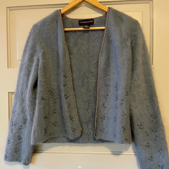 Angora Rabbit Hair Classiques Entier Vintage Cardigan - Picture 3 of 6